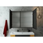 Зеркальный шкаф Континент Mirror Box LED черный МВК051 Зеркальный шкаф Континент Mirror Box LED черный МВК051